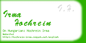 irma hochrein business card